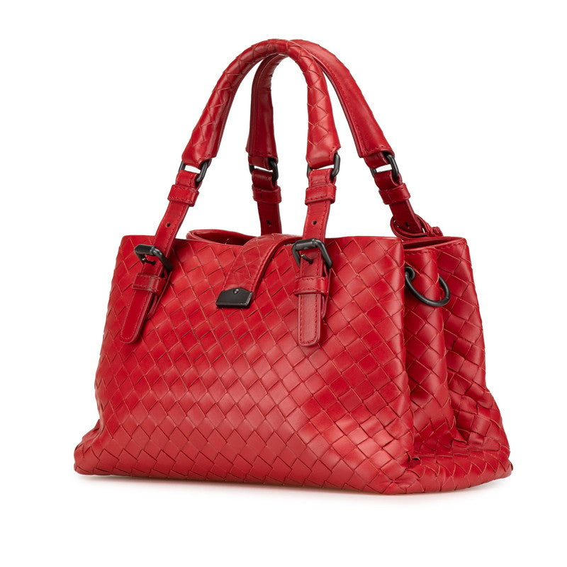 Bottega Veneta Intrecciato Handbag Shoulder Bag 2Way Red Leather Women's Bottega
