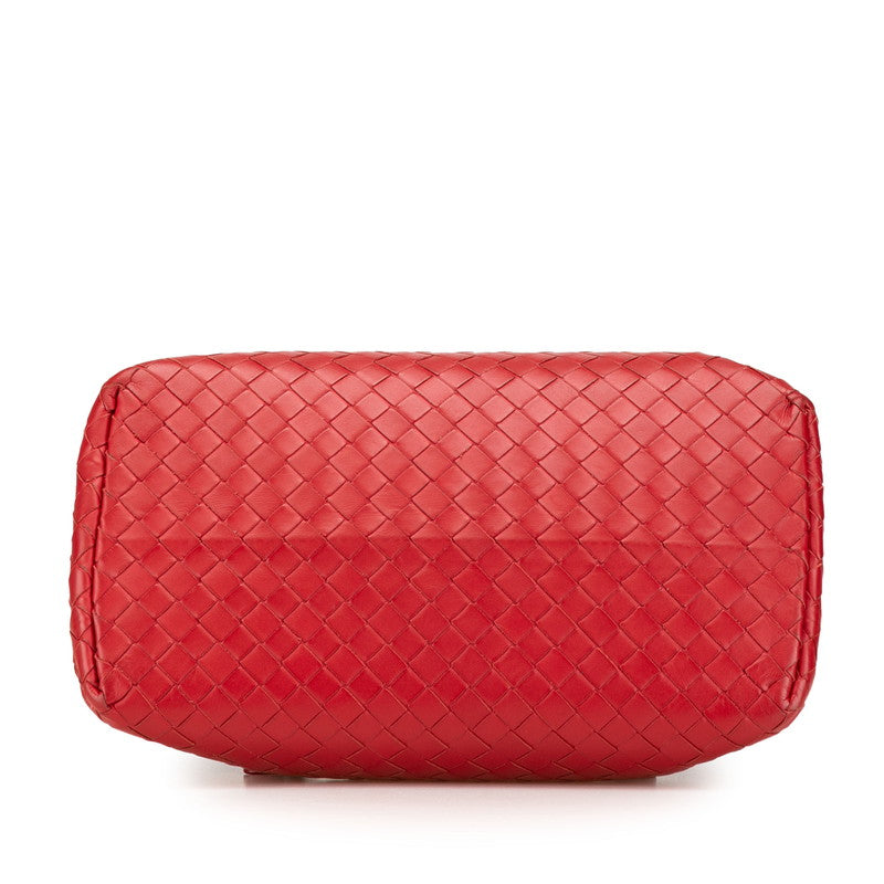 Bottega Veneta Intrecciato Handbag Shoulder Bag 2Way Red Leather Women's Bottega