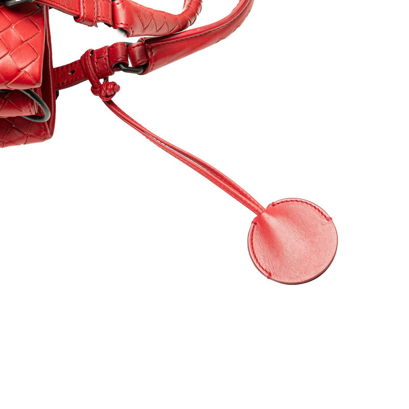 Bottega Veneta Intrecciato Handbag Shoulder Bag 2Way Red Leather Women's Bottega