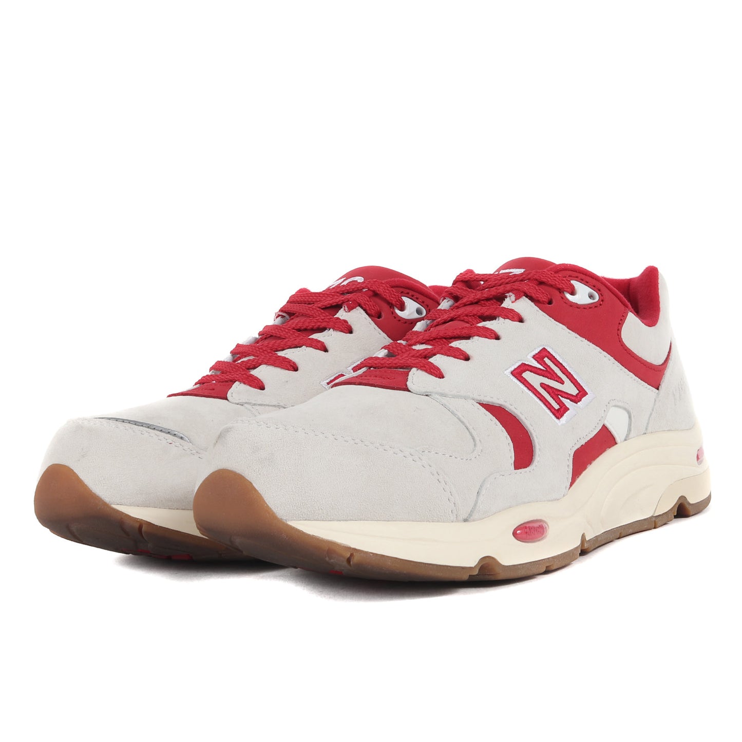 New Balance Men Size 10 5 Kith NYC 23AW M1700 KM White Red Suede Sneakers