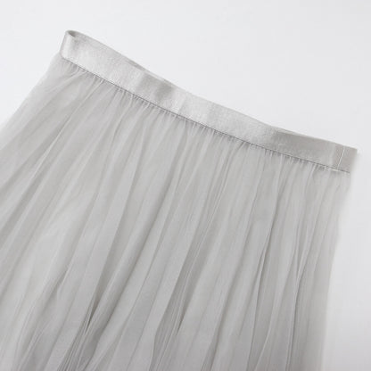 23 Ward Skirt Long Pleated 24 Spring/Summer Grayish Beige 44 XL Petticoat Includ