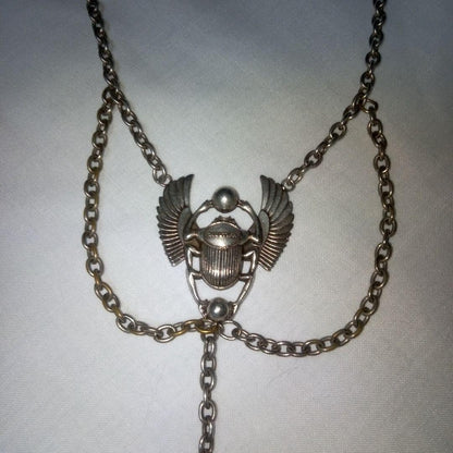 11409 Jean Paul Gaultier Scarab Necklace