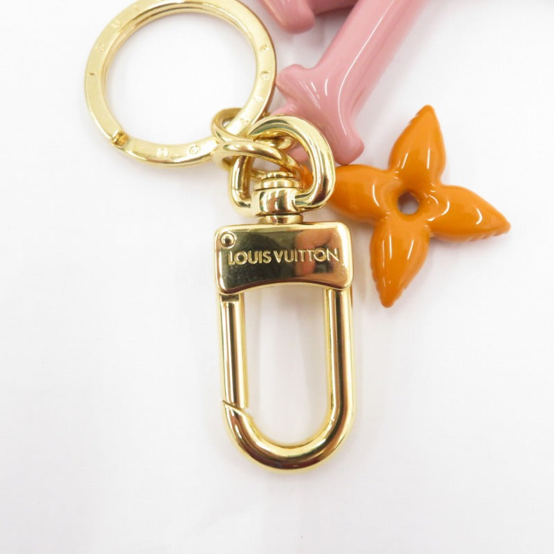 Louis Vuitton Keychain LV Pop Flower M01076 Pink Orange Excellent Condition