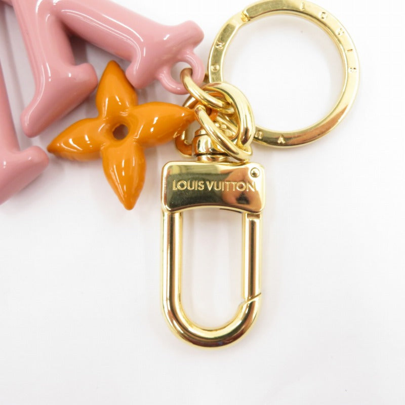 Louis Vuitton Keychain LV Pop Flower M01076 Pink Orange Excellent Condition