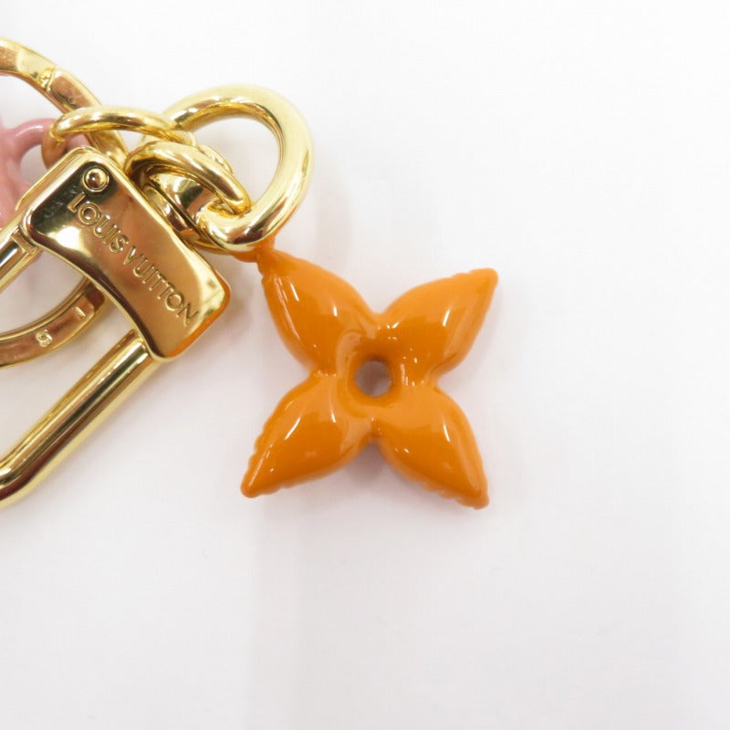 Louis Vuitton Keychain LV Pop Flower M01076 Pink Orange Excellent Condition