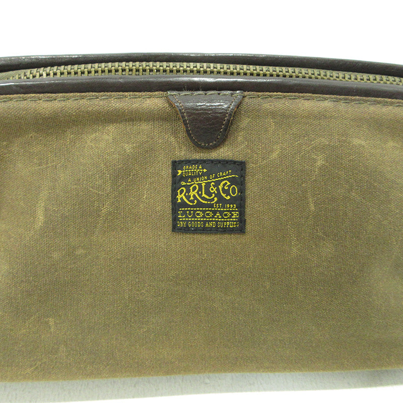 Ralph Lauren Clutch Bag Khaki Brown Zipper Closure