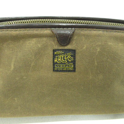 Ralph Lauren Clutch Bag Khaki Brown Zipper Closure