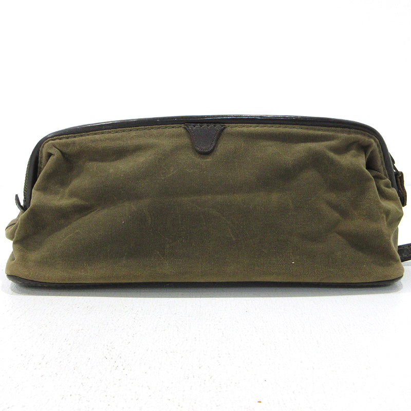 Ralph Lauren Clutch Bag Khaki Brown Zipper Closure