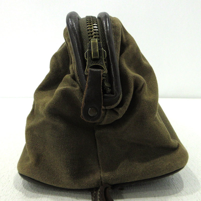 Ralph Lauren Clutch Bag Khaki Brown Zipper Closure