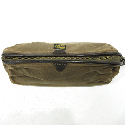 Ralph Lauren Clutch Bag Khaki Brown Zipper Closure