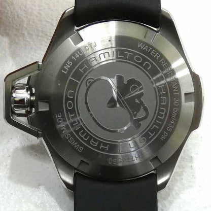 Hamilton Watch Khaki Navy Open Water Auto H77455330 Analog Automatic Winding Bla