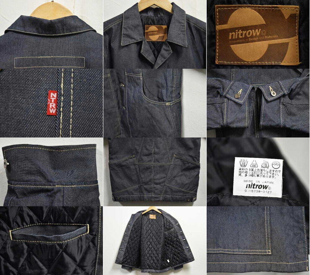 Big Size Made In Japan Nitrow Nitraid Denim Jacket Coverall Blue Men's XL