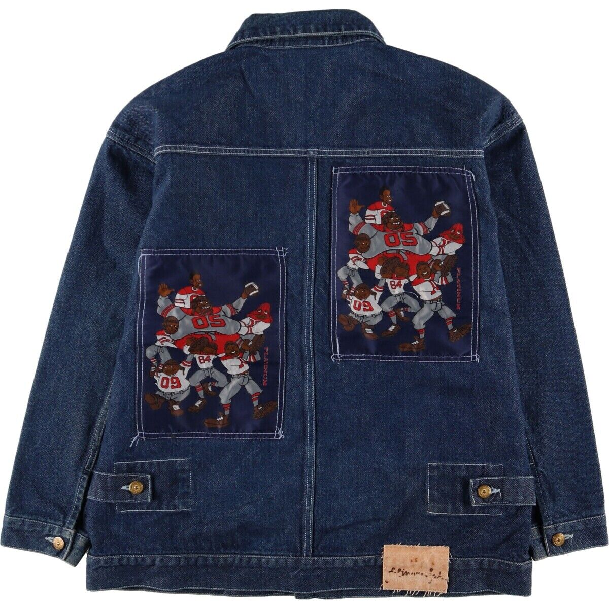 Dark Blue Platinum Fubu Back Patch Denim Jacket Men's L