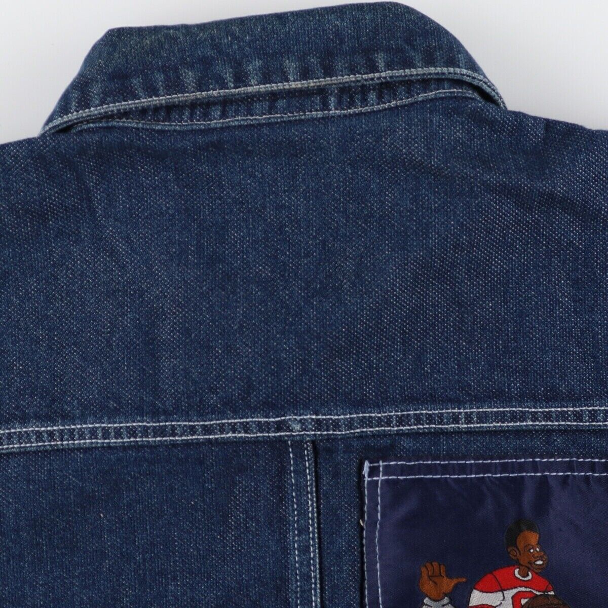 Dark Blue Platinum Fubu Back Patch Denim Jacket Men's L