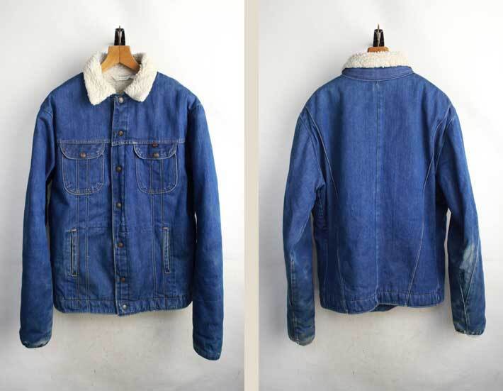 1970 Key Denim Boa Jacket G Jean 44 Xxl Oversize Big Large Size Men'