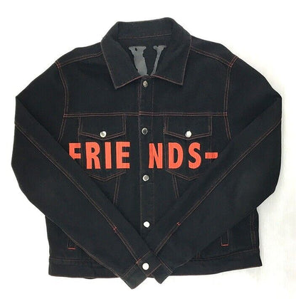 Size XL Vlone Friends Denim Jacket Men's Outerwear Red Ichinomiya Store