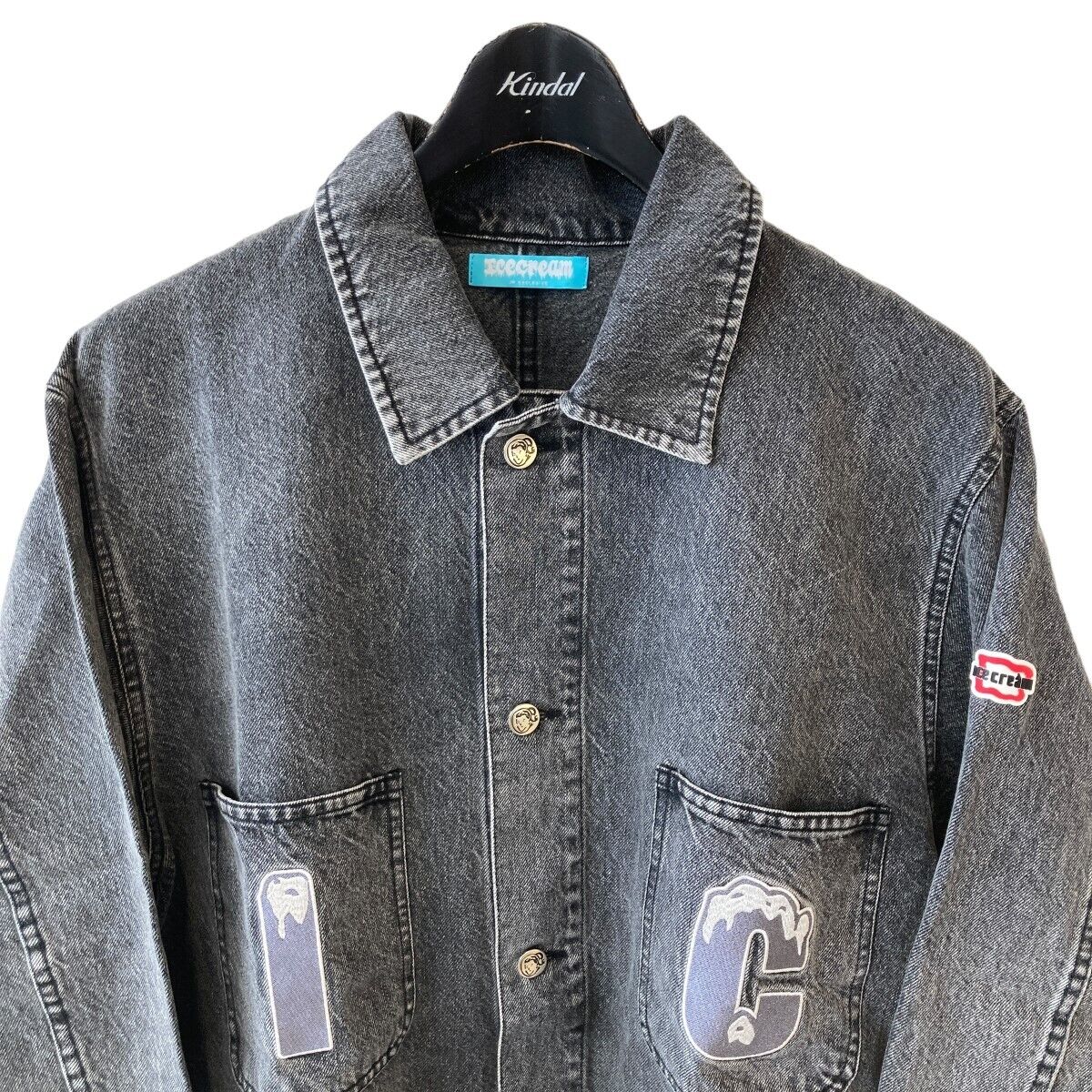 BBC Icecream 24Ss Washed Denim Jacket Icejp241X001 Gray Size L 140724