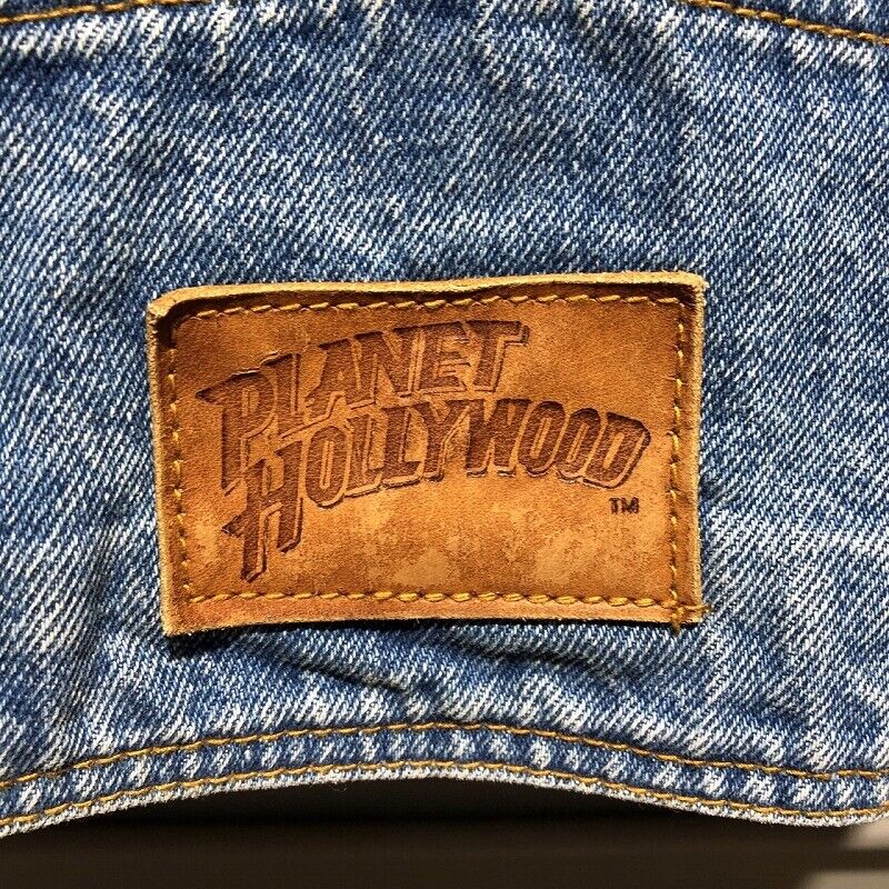 Planet Hollywood Denim Jacket Jean Long Sleeve Size Men's XL Big Indigo Blue