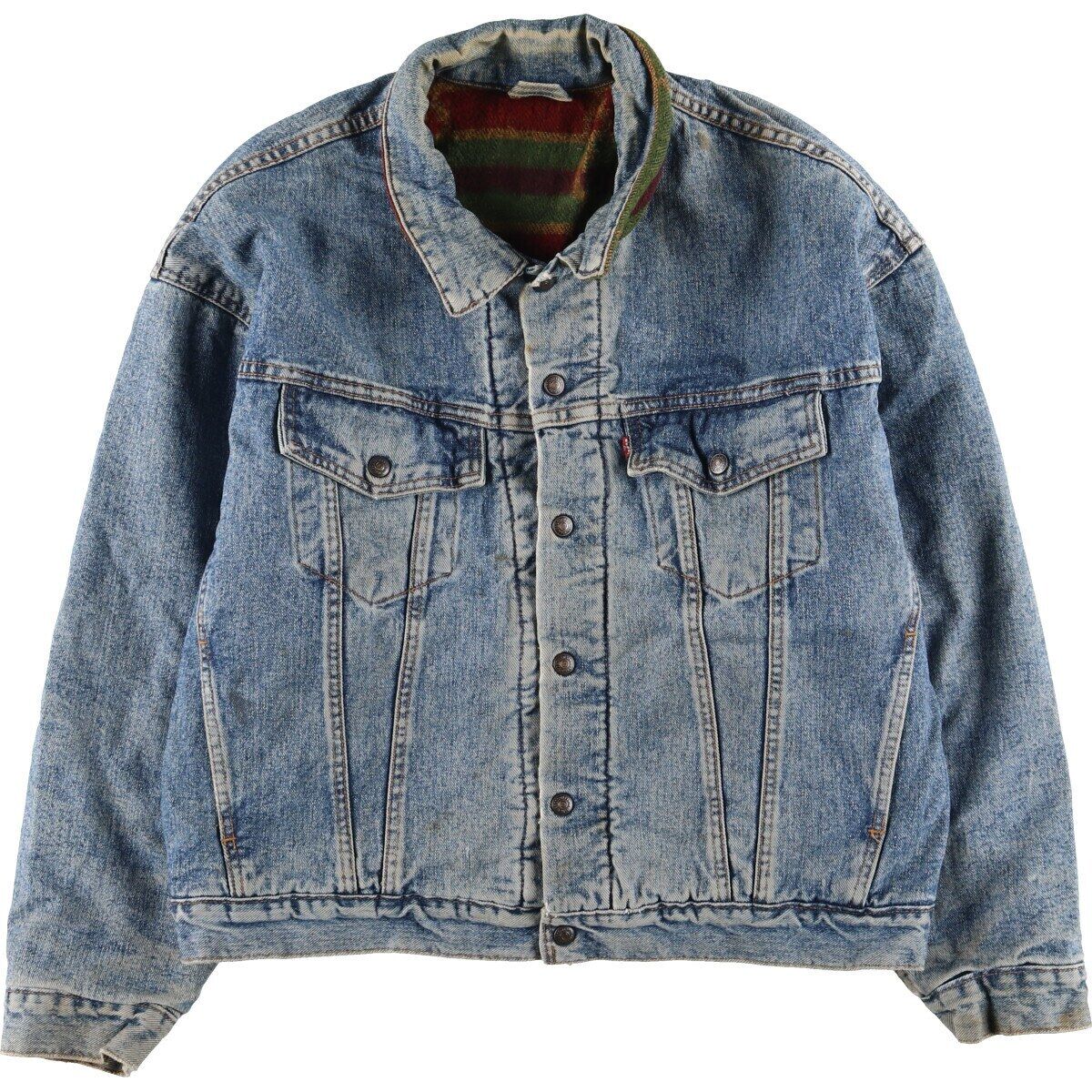 90'S Levi's Denim Jacket G Jean Usa Made Men's L Vintage /Eaa396113