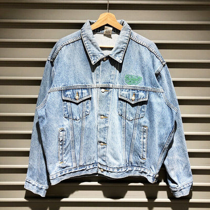 Rainforest Cafe Las Vegas Denim Jacket Jean Long Sleeve Size Men's L Indigo Blue