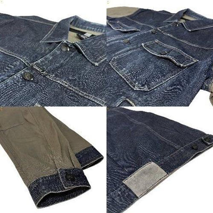 00S Marite Francois Girbaud Denim Jacket Dark Blue Olive L Hip Hop