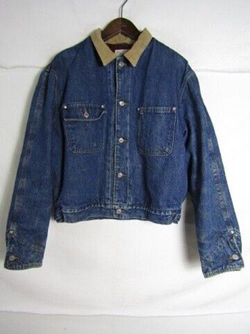 80 Made In Usa White Tag Polo Ralph Lauren Denim Jacket Check Lining L Size Men'