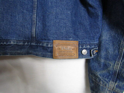 80 Made In Usa White Tag Polo Ralph Lauren Denim Jacket Check Lining L Size Men'