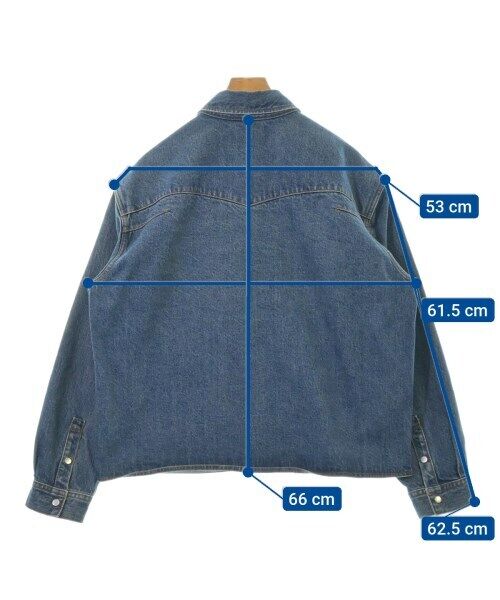 URU Denim Jacket Men's Body 61.5c Shoulder 53 Sleeve 62.5 Dress 66(cm