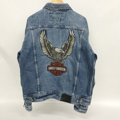 Harley-Davidson 90'S Embroidered Denim Jacket Size L Color 128 American Casual S