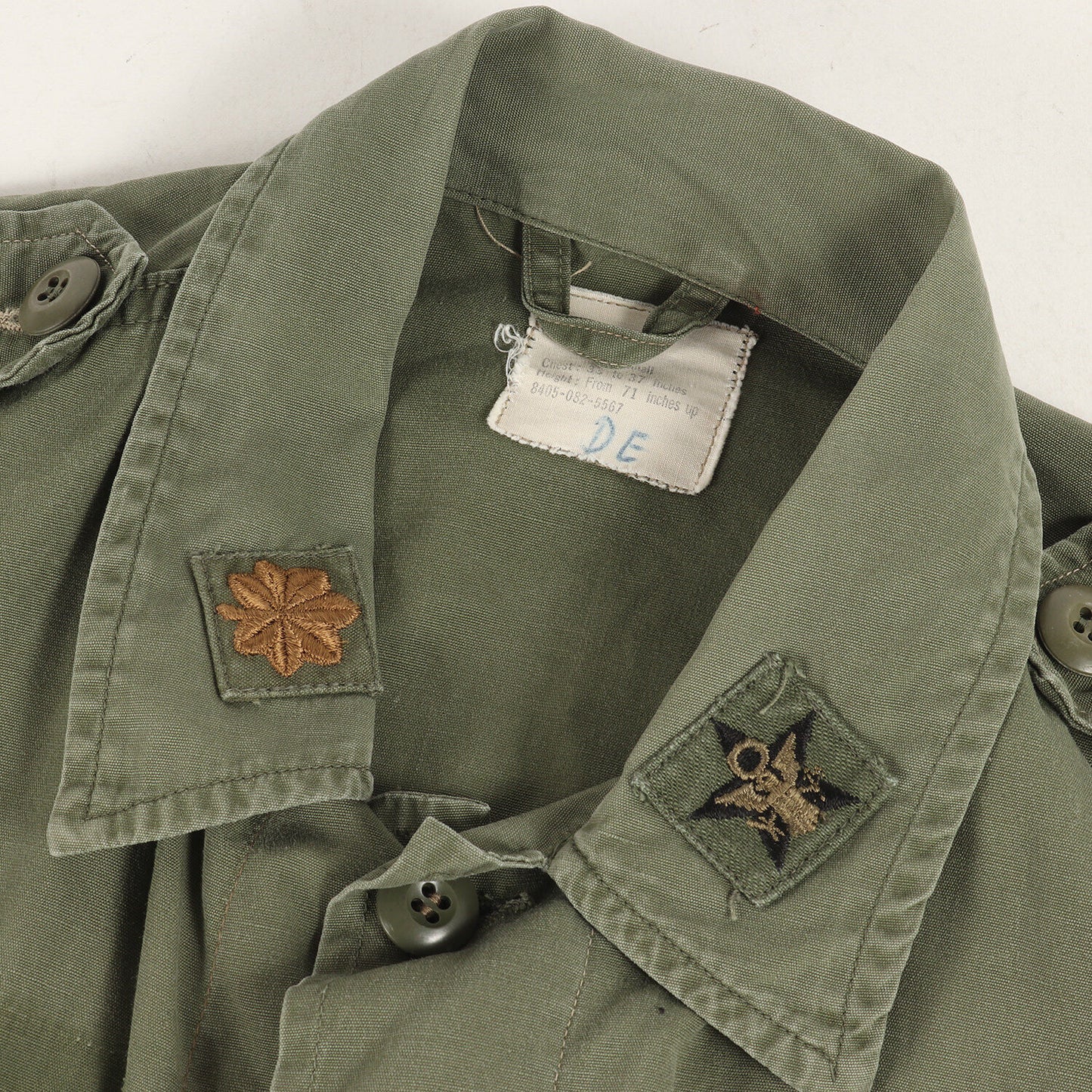 60S Us Army Actual 2Nd Jungle Fatigue Jacket Poplin / Nam Battle Olive Green Siz