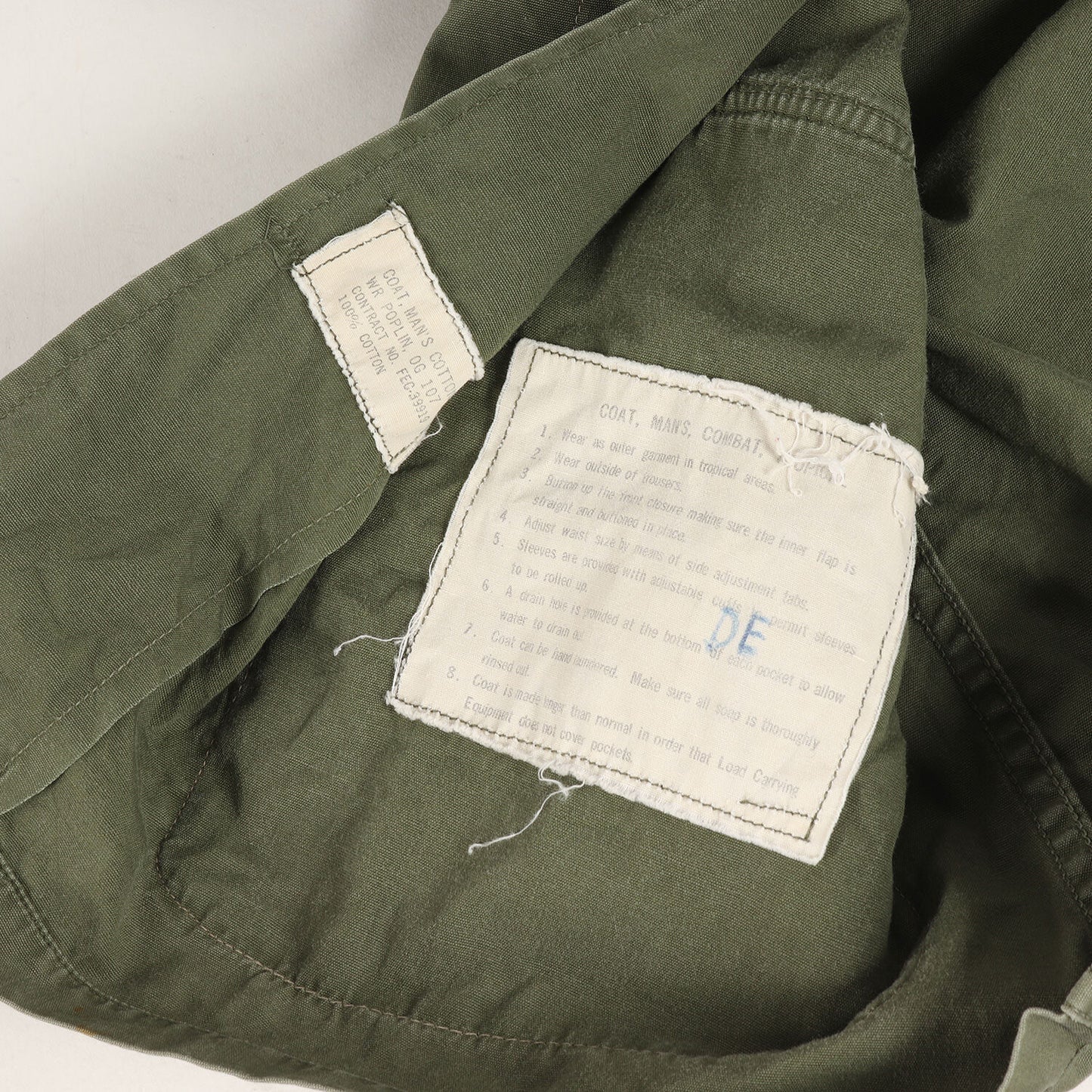 60S Us Army Actual 2Nd Jungle Fatigue Jacket Poplin / Nam Battle Olive Green Siz