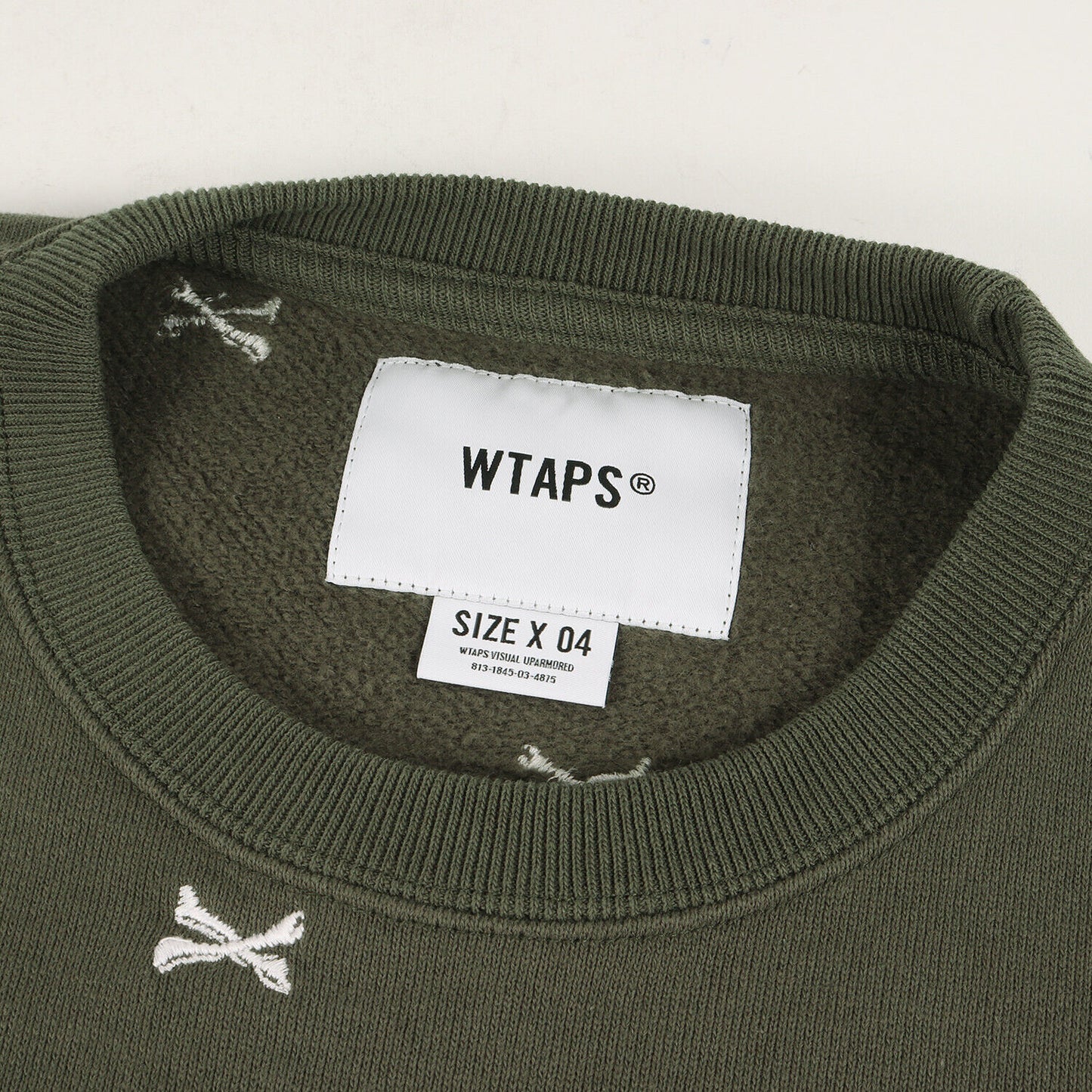 Wtaps Double Taps Sweatshirt Size XL 22Aw Crossbone Pattern Crew Neck Acne / Swe