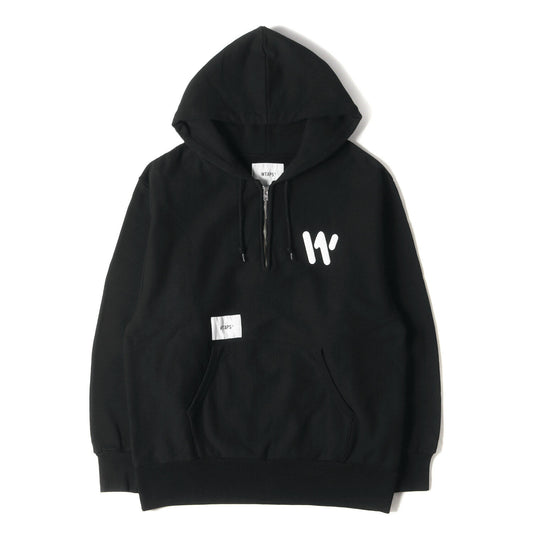 Wtaps Double Taps Hoodie Size S 20Ss Foam Print Half Zip Sweatshirt Outrigger /