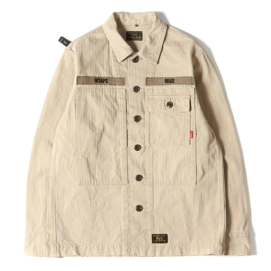 Wtaps Double Taps Shirt Herringbone Military Hbt Ls 01 16Aw Beige M Tops Casual