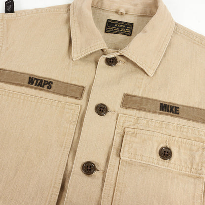 Wtaps Double Taps Shirt Herringbone Military Hbt Ls 01 16Aw Beige M Tops Casual