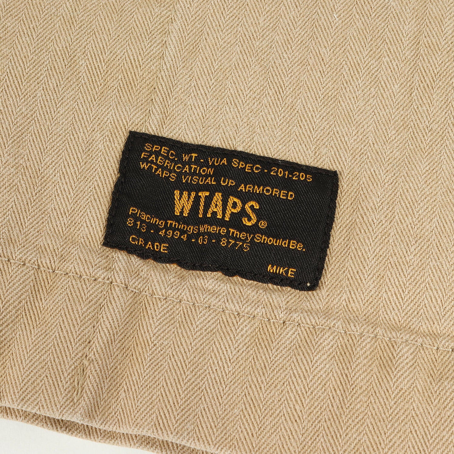 Wtaps Double Taps Shirt Herringbone Military Hbt Ls 01 16Aw Beige M Tops Casual