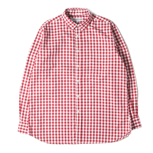 Individualized Shirts Shirt Red White Size 16-33 Round Collar Block Check