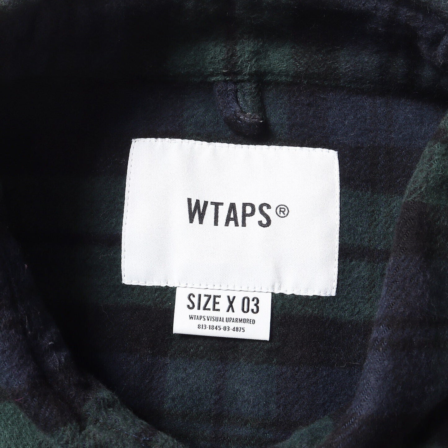 Wtaps Double Taps Shirt Size L 19Aw Heavy Check Flannel Union Ls Green Navy Tops