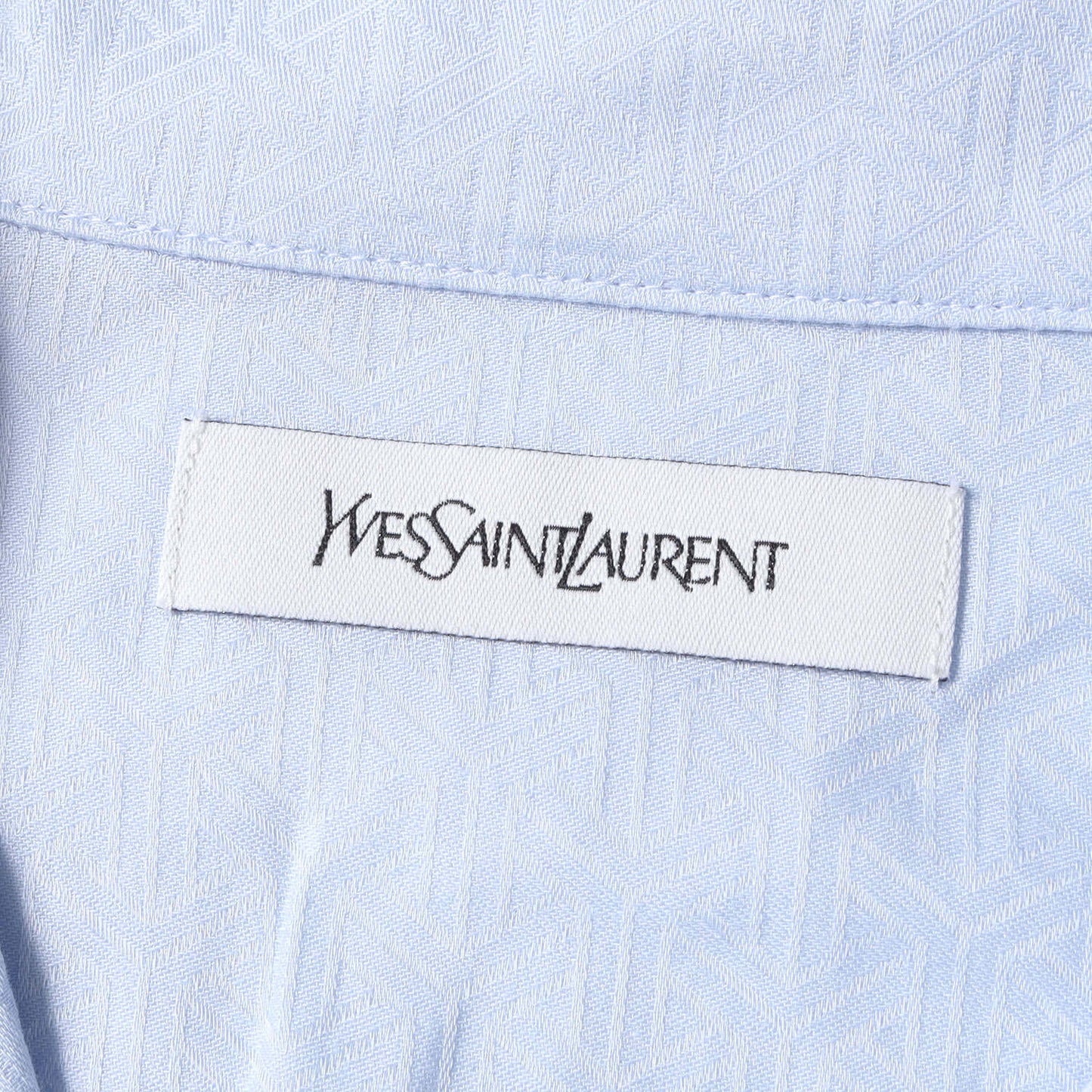 Yves Saint Laurent Shirt Size L Ysl Logo Embroidery Jacquard All Over Pattern Pa