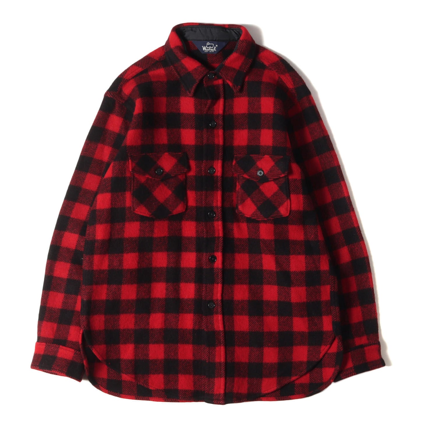 Woolrich Wool Rich Shirt Sizelisted M 80S Buffalo Check Long Sleeve Red Black 80