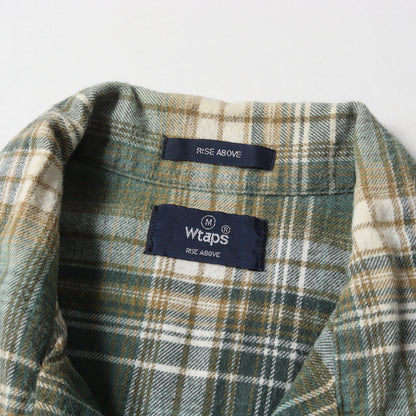 Wtaps Double Taps Shirt Size M Open Collar Check Work Vatos L/S Green Brown Tops