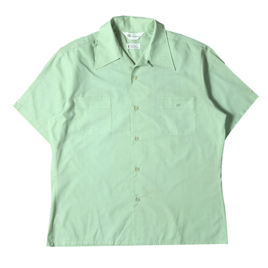 70S Open Collar Polycotton Short Sleeve Button Shirt 70 Mr. California Pistachio