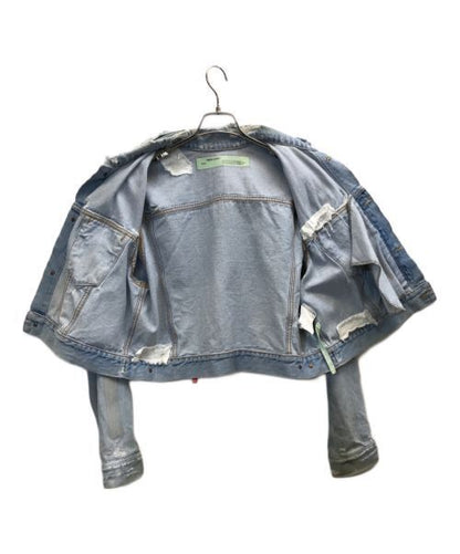 Off-white Bleached Cropped Denim Jacket Good Condition