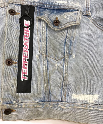 Off-white Bleached Cropped Denim Jacket Good Condition