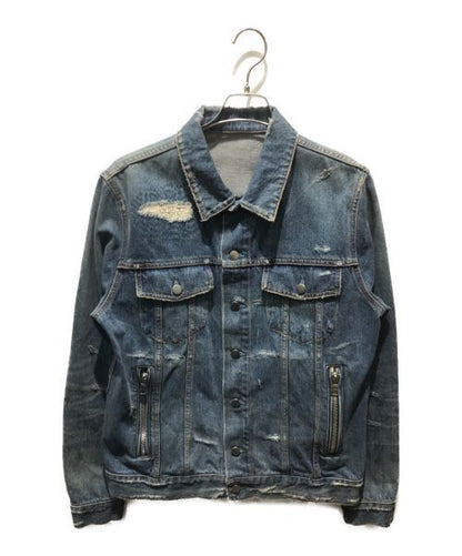 Balmain Vintage Destroyed Denim Jacket S8H3019T024D Good Condition