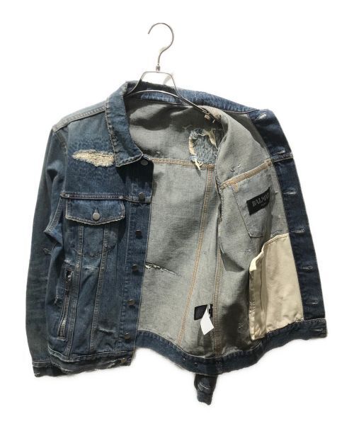 Balmain Vintage Destroyed Denim Jacket S8H3019T024D Good Condition