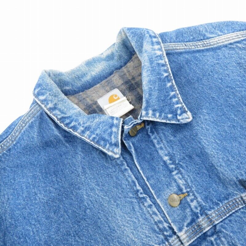 Carhartt Blanket Lined Denim Jacket Lining Blue Size Xxl