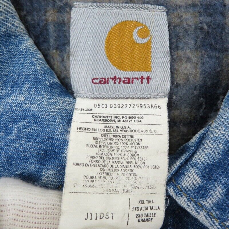 Carhartt Blanket Lined Denim Jacket Lining Blue Size Xxl