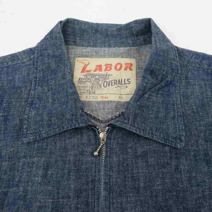 Labor Overalls Lot 1530 Blouson Denim Jacket Blue Size 40   American Casual F093