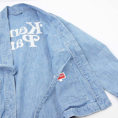 Kenzo Verdy 24SS Embroidery Kimono Denim Jacket Blue Size S F108